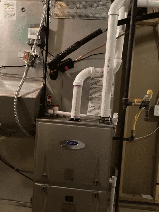 Gas furnace installed in basement during HVAC upgrade Thornton CO