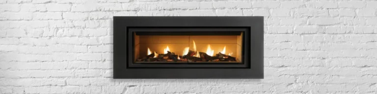 a gas fireplace installation