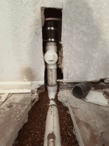 Sewer line cleanout and vertical stack installed during plumbing repair Westminster CO