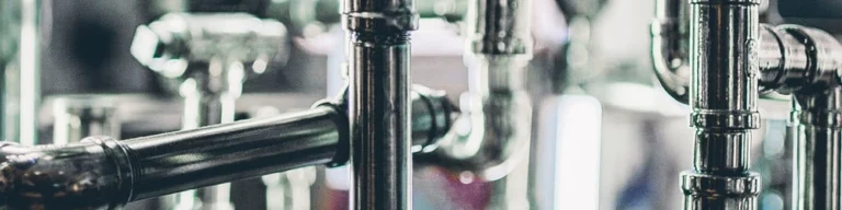 up close of many metal pipes