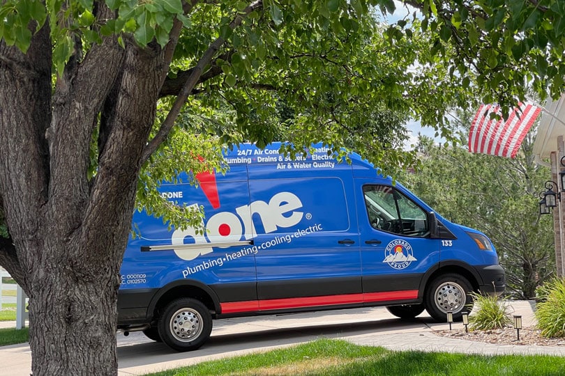 A Done truck sitting in a customer's driveway