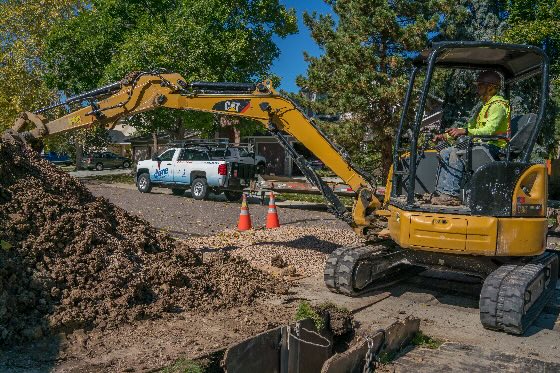 the Done Plumbing team excavating sewer lines