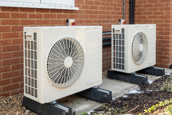 Heat pump system installed at a home