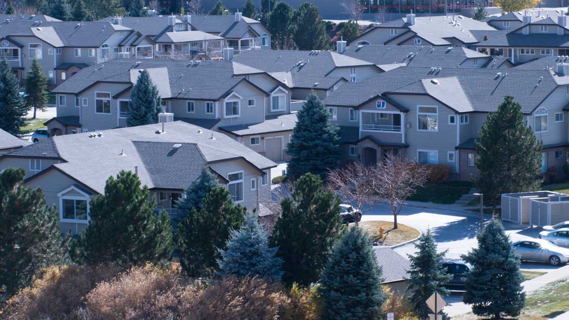 Suburban homes in the mountains