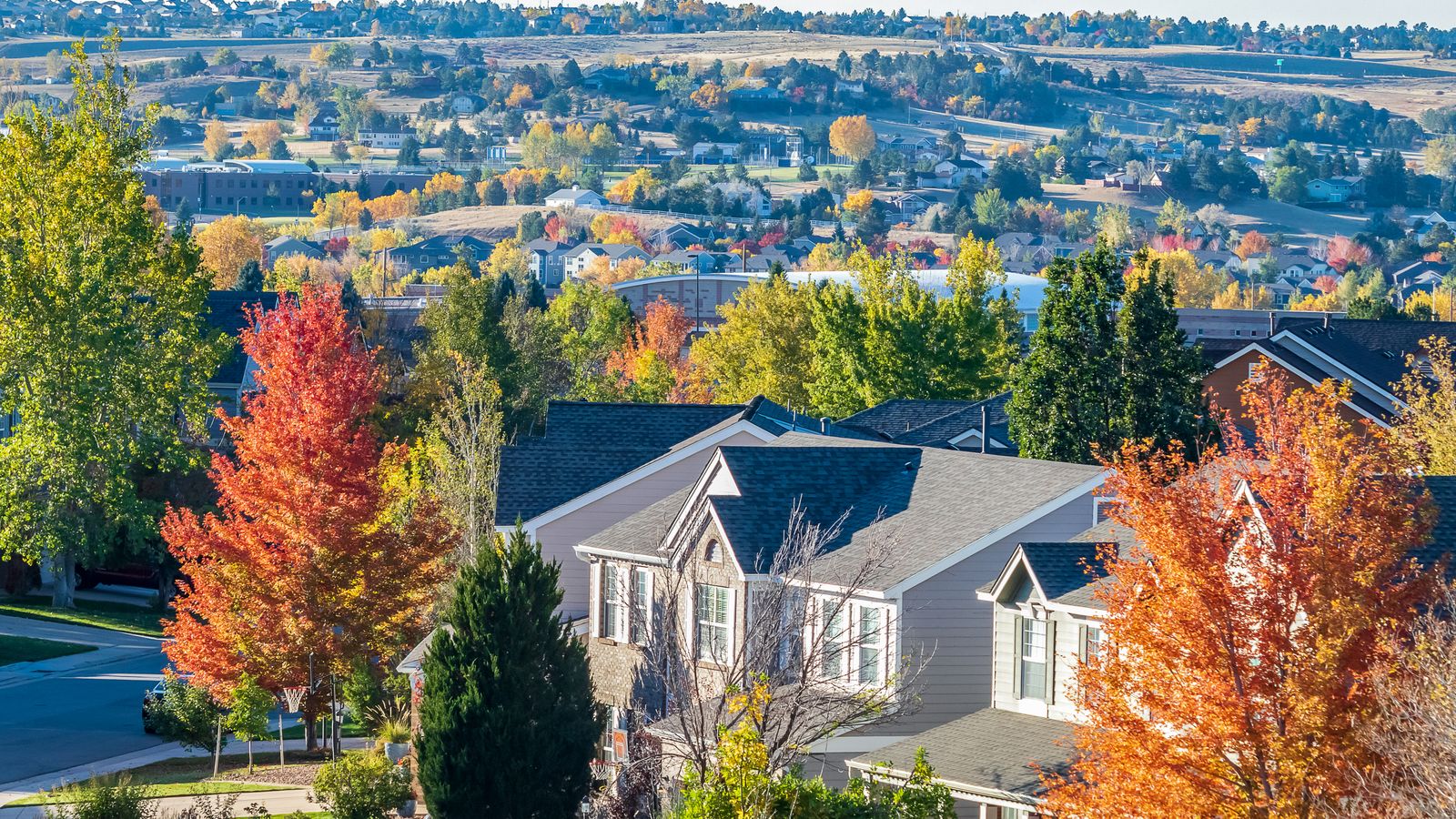A sweeping image of homes in Centennial CO