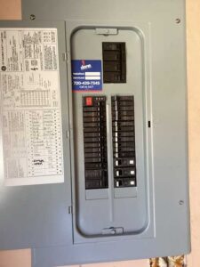 Electrical panel updated during HVAC installation in Lakewood home