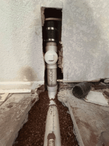 Sewer line cleanout and vertical stack installed during plumbing repair Westminster CO