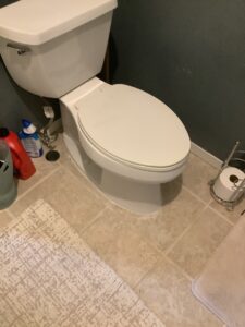 Installed toilet in bathroom